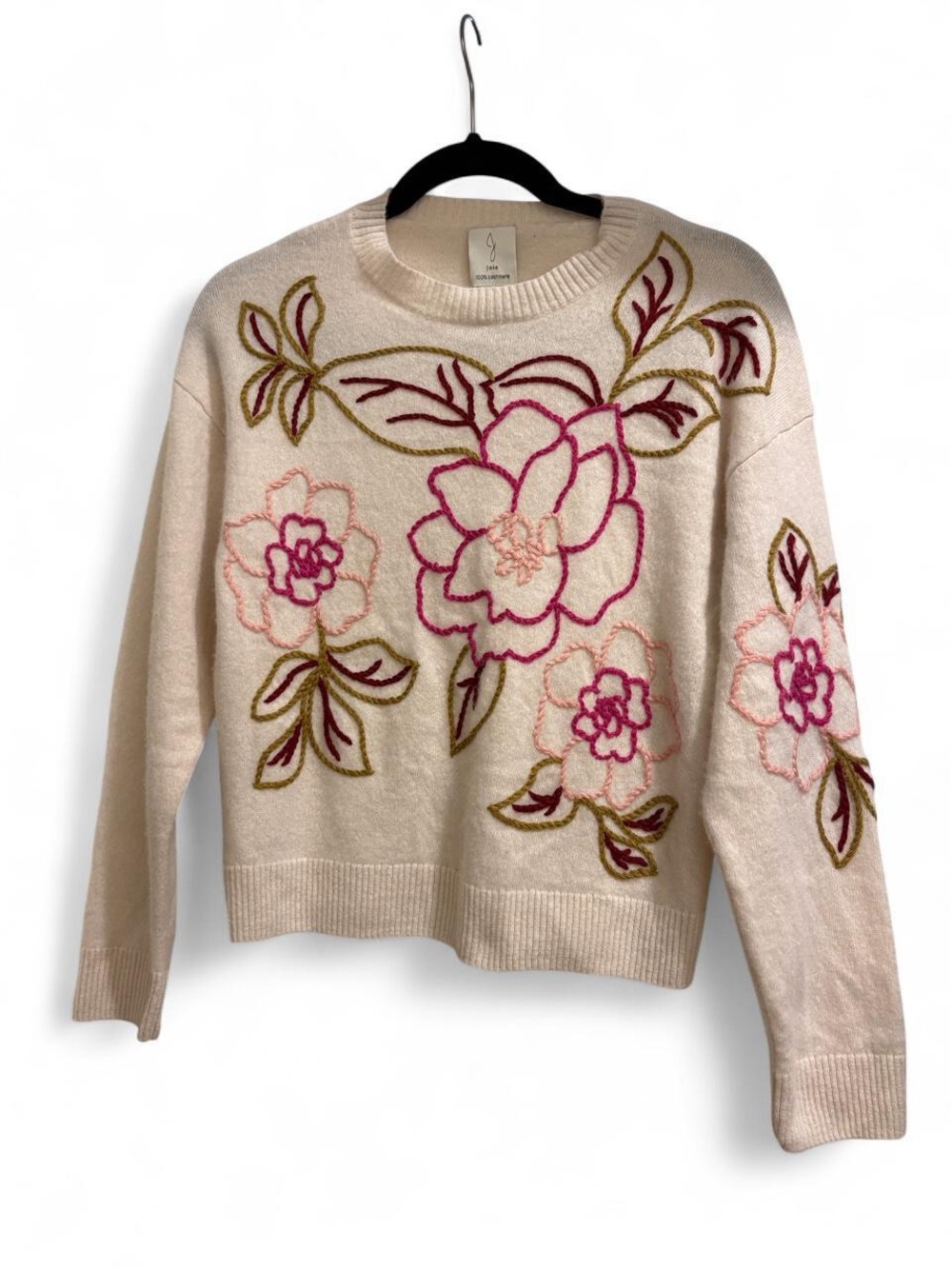 Joie 100% Cashmere embroidered sweater